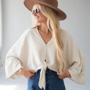 All The Better Natural Linen Button-Up Blouse