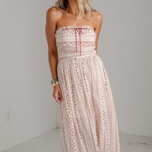 At The Edge Cream Floral Midi Dress