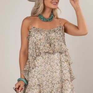 Autumn Garden Ivory Floral Mini Dress