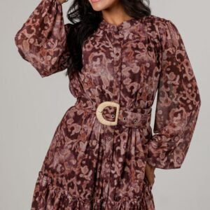 Autumn Romance Burgundy Floral Mini Dress