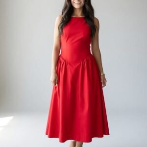 Can't Give You Up Red Midi Dress