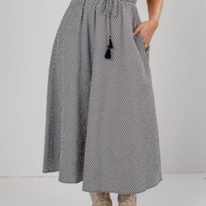 City Stroll Black Gingham Maxi Skirt