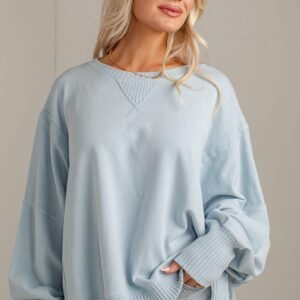 Crisp Air Light Blue Oversized Pullover