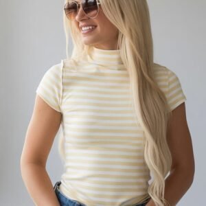 Currently Obsessed Yellow Stripe Tee