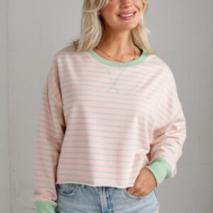Dream Girl Stripe Blush Pullover