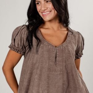 Espresso Hour Brown Blouse