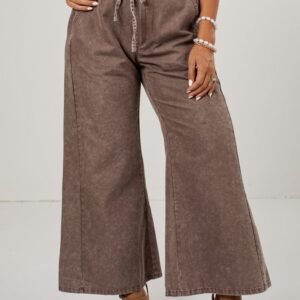 Espresso Hour Brown Drawstring Pants