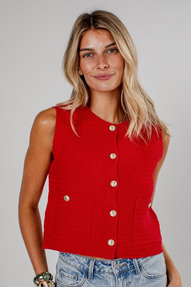 Feeling Inspired Knit Button Front Top