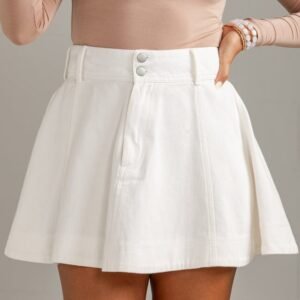 First Light White Denim Mini Skirt