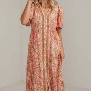 Free Spirit Pink Floral Maxi Dress