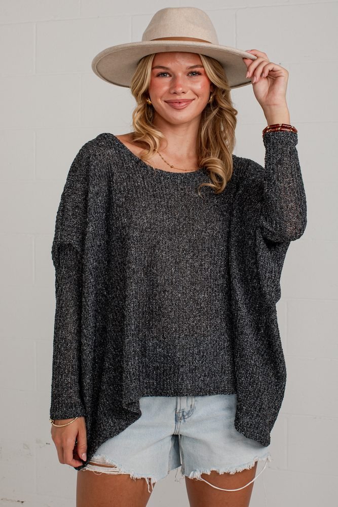 Good Company Charcoal Oversized Knit Top