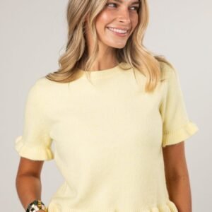 Just My Type Yellow Knit Top