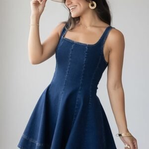 Know It All Dark Wash Denim Mini Dress
