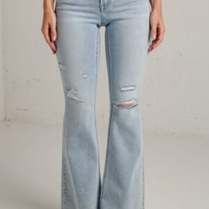 Lesley High Rise Light Wash Mini Flare Jeans