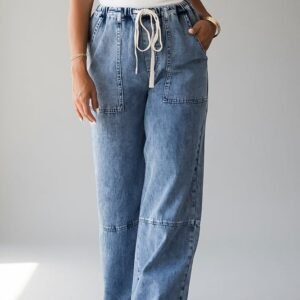 Murphy Wide Leg Drawstring Denim Pants