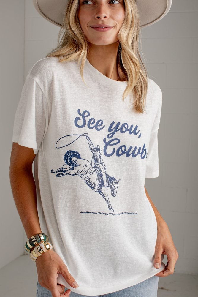 See You Cowboy Cream Graphic Tee