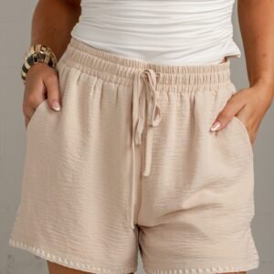 Soft Spoken Contrast Trim Shorts