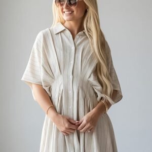 Today's The Day Natural Stripe Mini Dress