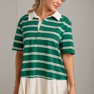 Varsity Stripe Green Mini Dress